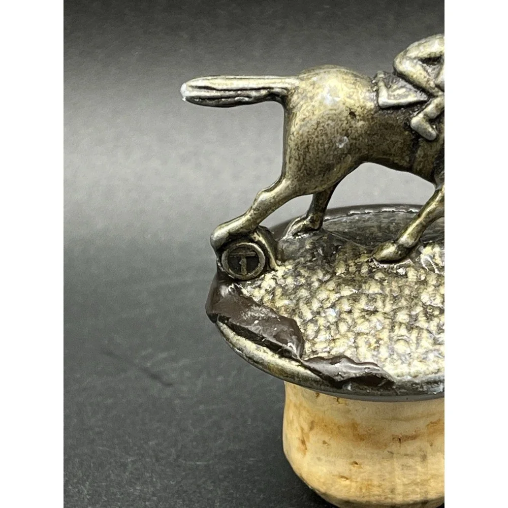 Blanton's Bourbon Whiskey Cork Bottle Stopper 'T' Collector Jockey‎ & Race Horse
